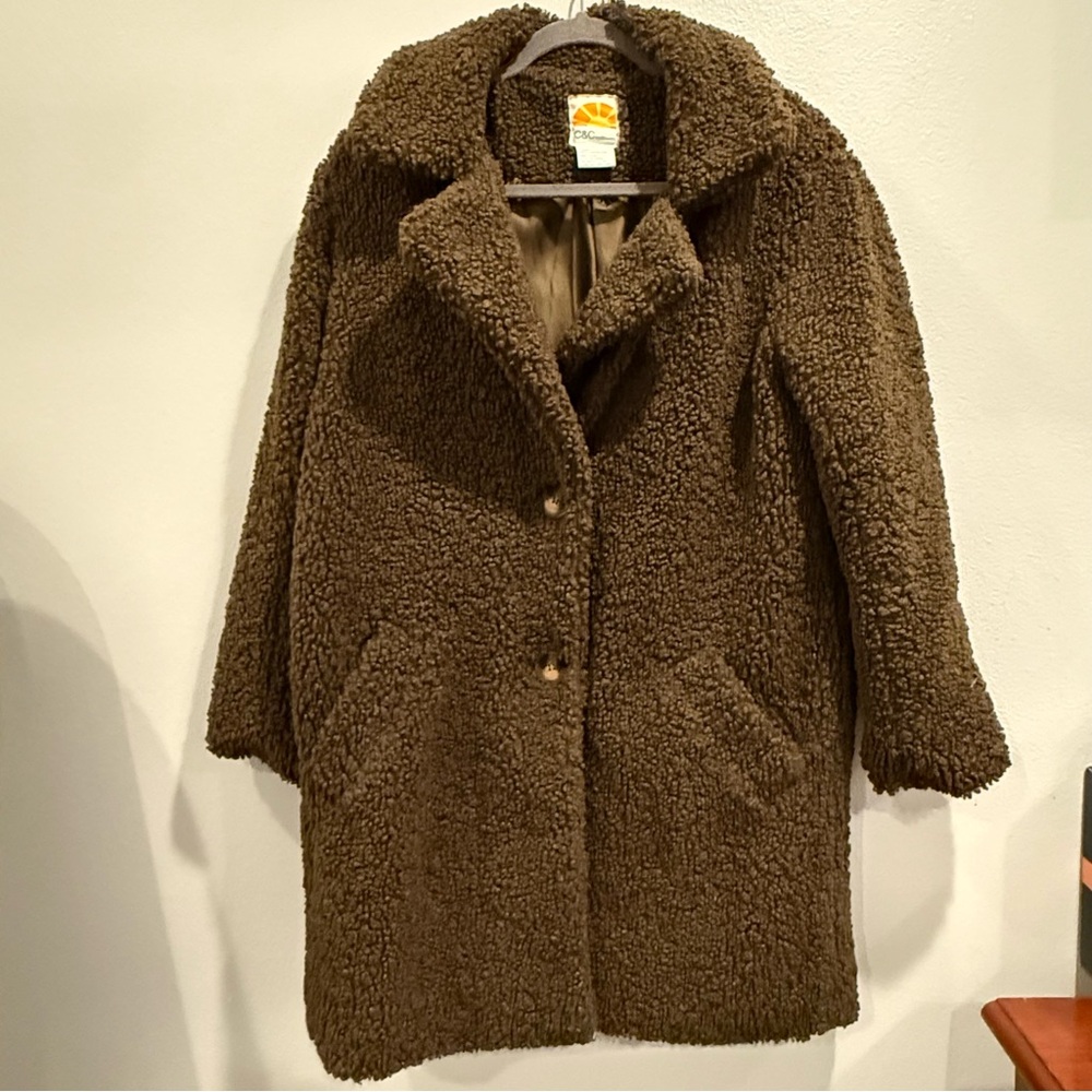 C&C California Olive Teddy Jacket size large